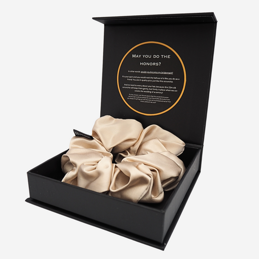 "MAY YOU DO THE HONORS?" -  100% Silk Scrunchie for bridesmaid proposal